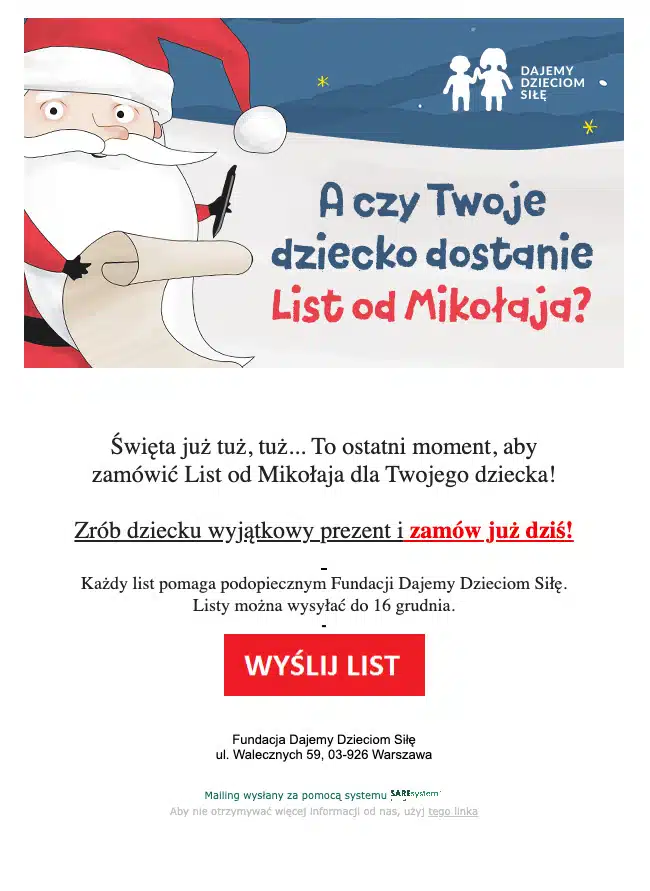 Pierwszy newsletter lub mailing – od czego zacząć? e-mail daejemy dzieciom siłę