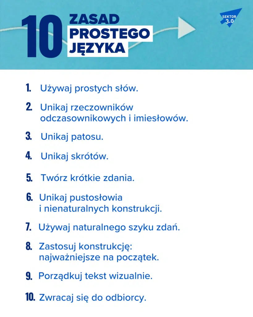 10 zasad prostego języka - plain language