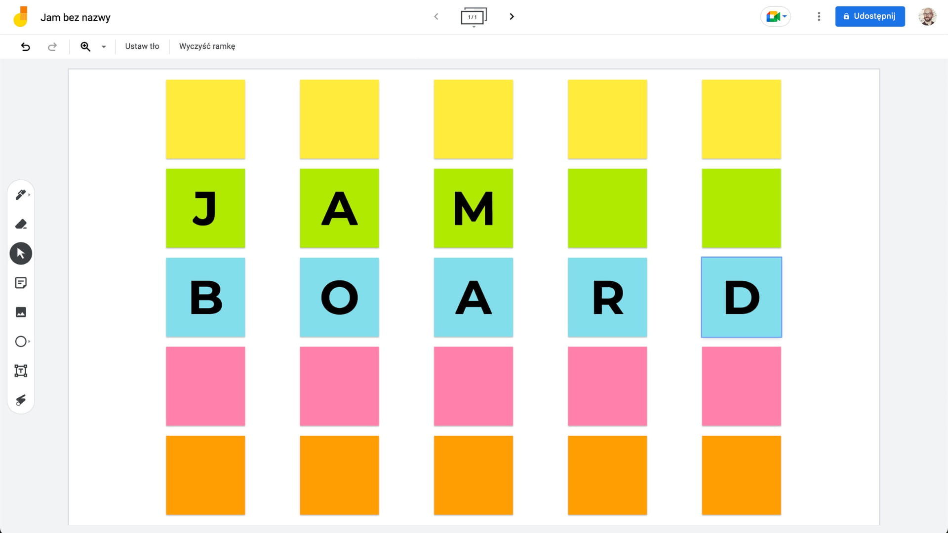 tablica w Google Jamboard