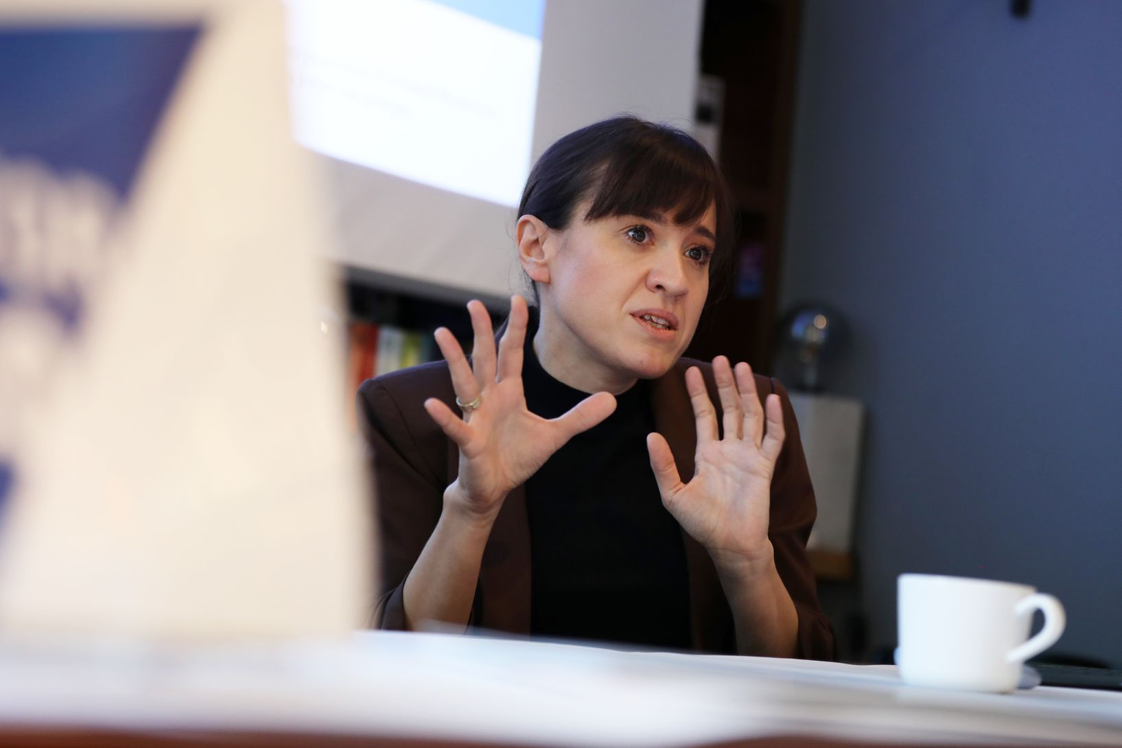 Katarzyna Drożdżal podczas Śniadania z AI | Etyka: jak korzystać z AI w organizacji w zgodzie z misją?, Wrzenie Świata, Warszawa, 23.10.2025 r. | Fot. Karolina Szczepocka
