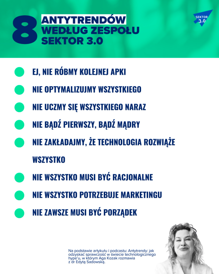 Infografika: Antytrendy: jak odzyskać sprawczość w świecie technologicznego hype’u